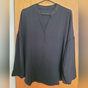 Curve 1X Black Blouse V Neck 3/4 Sleeve